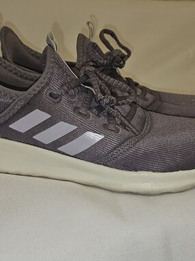 adidas Athletic Shoes Gray with White Stripes